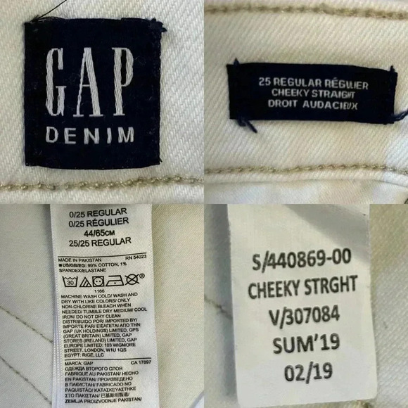 Gap Cheeky Straight Leg Jeans High  Rise Ankle Cropped Denim Off White Size 25 - Picture 10 of 16
